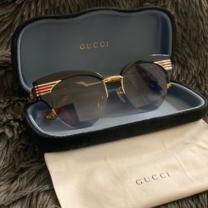 Gucci SYLVIE Black Gold Sunglasses